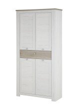 Schuhschrank >Bernadene< in Pinie weiß Nachbildung-Absetzung Eiche Nelson Nachbildung