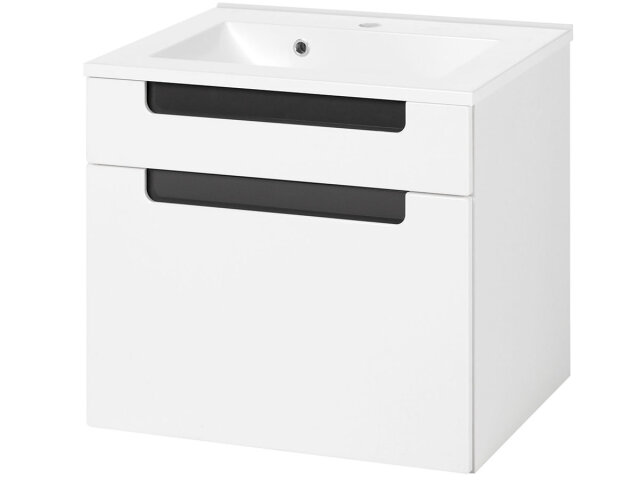 Waschtisch-Set >Siena< in Weiß/Hochglanz aus MDF - 80x54x47cm (BxHxT),  319,95 €
