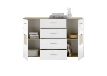 Sideboard >Georgia< in Eiche Artisan Nachbildung - 140x92x38cm (BxHxT)