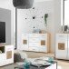 Sideboard >Georgia< in Eiche Artisan Nachbildung - 140x92x38cm (BxHxT)