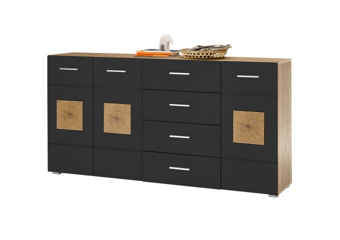 Kommode >Georgia< in Eiche Artisan Nachbildung - 140x92x38cm (BxHxT),  289,95 €