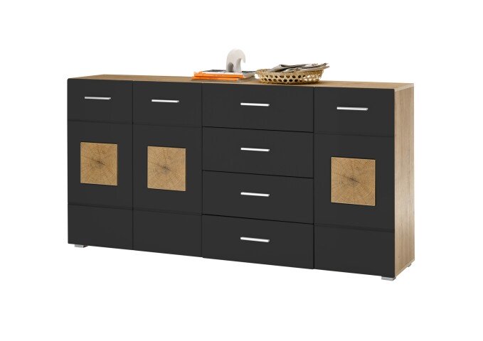Sideboard >Georgia< in Eiche Artisan Nachbildung - 180x92x38cm (BxHxT)