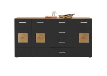 Sideboard >Georgia< in Eiche Artisan Nachbildung - 180x92x38cm (BxHxT)