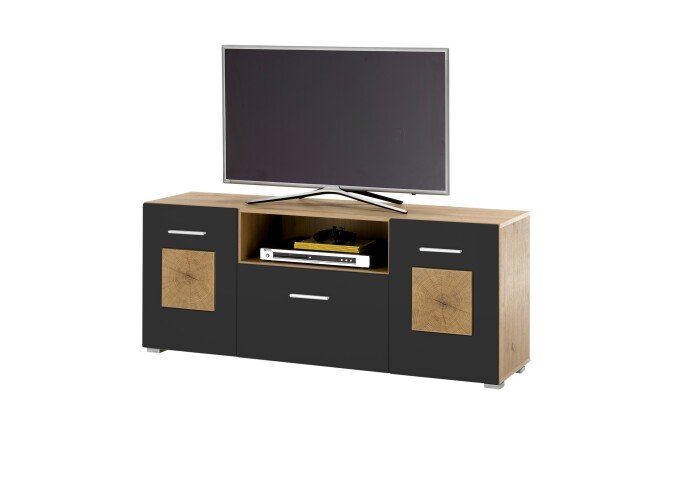 Lowboard >Georgia< in Eiche Artisan Nachbildung - 140x58x38cm (BxHxT)