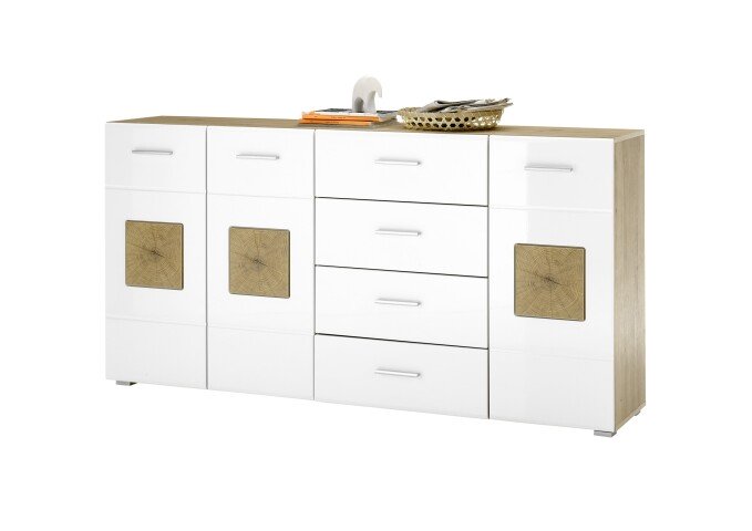 Sideboard >Georgia< in Eiche Artisan Nachbildung - 180x92x38cm (BxHxT)