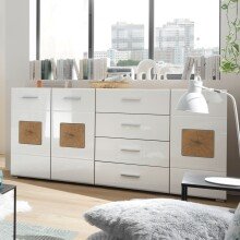 Sideboard >Georgia< in Eiche Artisan Nachbildung - 180x92x38cm (BxHxT)