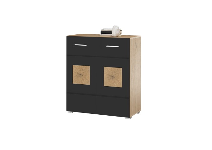 Kommode >Georgia< in Eiche Artisan Nachbildung - 80x92x38cm (BxHxT)