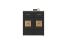 Kommode >Georgia< in Eiche Artisan Nachbildung - 80x92x38cm (BxHxT)
