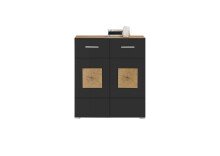 Kommode >Georgia< in Eiche Artisan Nachbildung - 80x92x38cm (BxHxT)