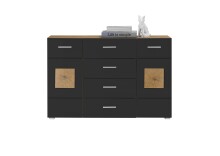 Kommode >Georgia< in Eiche Artisan Nachbildung - 140x92x38cm (BxHxT)