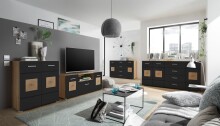 Kommode >Georgia< in Eiche Artisan Nachbildung - 140x92x38cm (BxHxT)