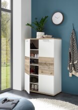 Schuhschrank >Hugo< in Weiß matt - 80x118x38cm (BxHxT)