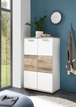 Schuhschrank >Hugo< in Weiß matt - 80x118x38cm (BxHxT)