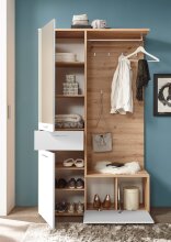 Kompaktgarderobe >Entra< in Eiche Artisan Nachbildung - 117x198x38 (BxHxT)