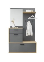 Kompaktgarderobe >Louis< in Dunkelgrau - 115x198x38cm (BxHxT)