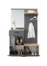 Kompaktgarderobe >Louis< in Dunkelgrau - 115x198x38cm (BxHxT)
