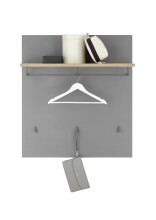 Garderobenpaneel >Melisande< in Grau matt - 85x95x27cm (BxHxT)