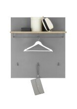 Garderobenpaneel >Melisande< in Grau matt - 85x95x27cm (BxHxT)