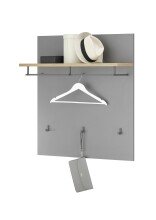 Garderobenpaneel >Melisande< in Grau matt - 85x95x27cm (BxHxT)