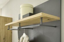 Garderobenpaneel >Melisande< in Grau matt - 85x95x27cm (BxHxT)