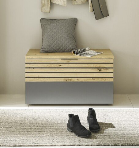 Schuhbank >Melisande< in Artisan Eiche Nachbildung  - 85x45x38cm (BxHxT)