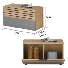 Schuhbank >Melisande< in Artisan Eiche Nachbildung  - 85x45x38cm (BxHxT)