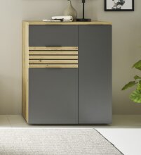 Schuhschrank >Melisande< in Grau matt - 85x103x38cm...
