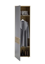 Garderobenschrank >Melisande< in Grau matt - 60x200x38cm (BxHxT)