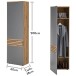 Garderobenschrank >Melisande< in Grau matt - 60x200x38cm (BxHxT)