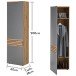 Garderobenschrank >Melisande< in Grau matt - 60x200x38cm (BxHxT)