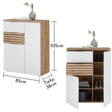 Schuhschrank >Melisande< in Weiß matt - 85x103x38cm (BxHxT)