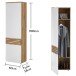 Garderobenschrank >Melisande< in Weiß matt - 60x200x38cm (BxHxT)