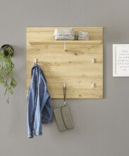 Garderobenpaneel >Nobe< in Eiche Artisan - 80x75x28cm (BxHxT)