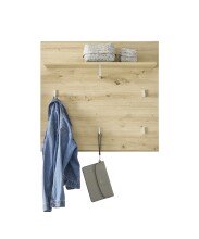Garderobenpaneel >Nobe< in Eiche Artisan - 80x75x28cm (BxHxT)