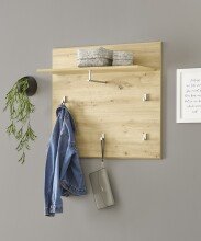 Garderobenpaneel >Nobe< in Eiche Artisan -...