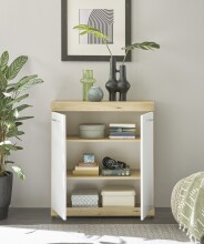 Kommode >Nobe< in Artisan Eiche aus MDF und Spanpaltte - 80x91x38cm (BxHxT)