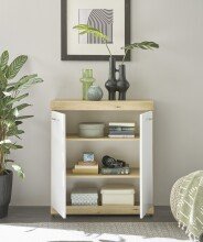 Kommode >Nobe< in Artisan Eiche aus MDF und Spanpaltte - 80x91x38cm (BxHxT)