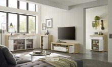 Kommode >Nobe< in Artisan Eiche aus MDF und Spanpaltte - 80x91x38cm (BxHxT)