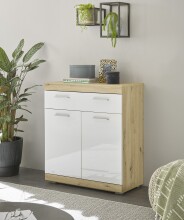 Kommode >Nobe< in Eiche Artisan - 80x91x38cm (BxHxT)