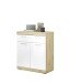 Kommode >Nobe< in Eiche Artisan - 80x91x38cm (BxHxT)