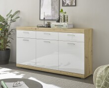 Sideboard >Nobe< in Eiche Artisan - 165x91x38cm...