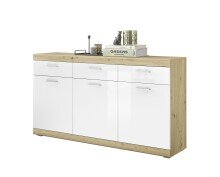 Sideboard >Nobe< in Eiche Artisan - 165x91x38cm (BxHxT)