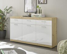 Sideboard >Nobe< in Eiche Artisan - 165x91x38cm...