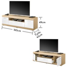 TV-Board >Nobe< in Eiche Artisan - 165x49x43cm (BxHxT)