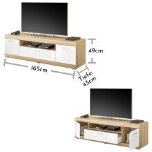 TV-Board >Nobe< in Eiche Artisan - 165x49x43cm (BxHxT)