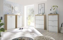 Schuhschrank >Pincas< in Artisan Eiche - 64x126x38cm (BxHxT)