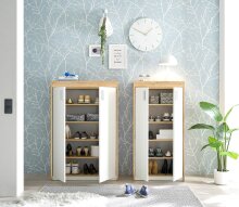 Schuhschrank >Pincas< in Artisan Eiche - 84x126x38cm (BxHxT)