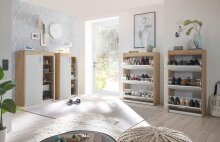 Schuhschrank >Pincas< in Artisan Eiche - 84x126x38cm (BxHxT)