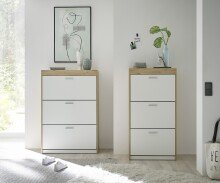 Schuhkipper >Pincas< in Artisan Eiche - 64x126x38cm (BxHxT)