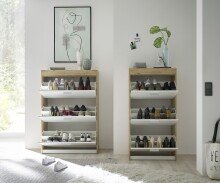 Schuhkipper >Pincas< in Artisan Eiche - 64x126x38cm (BxHxT)